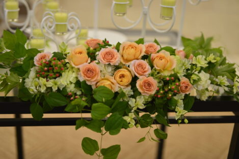 ウエディング　キャンドル装花