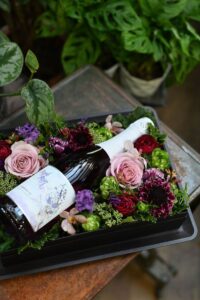 お酒と花
