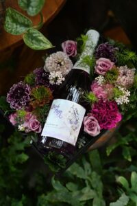 お酒と花